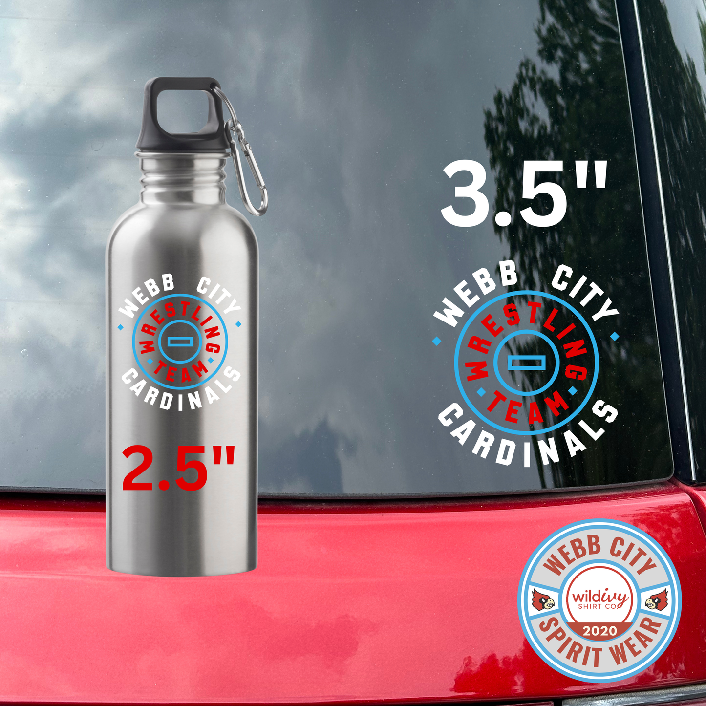 Permanent Decal: Webb City Cardinals Wrestling Team 2.5’’