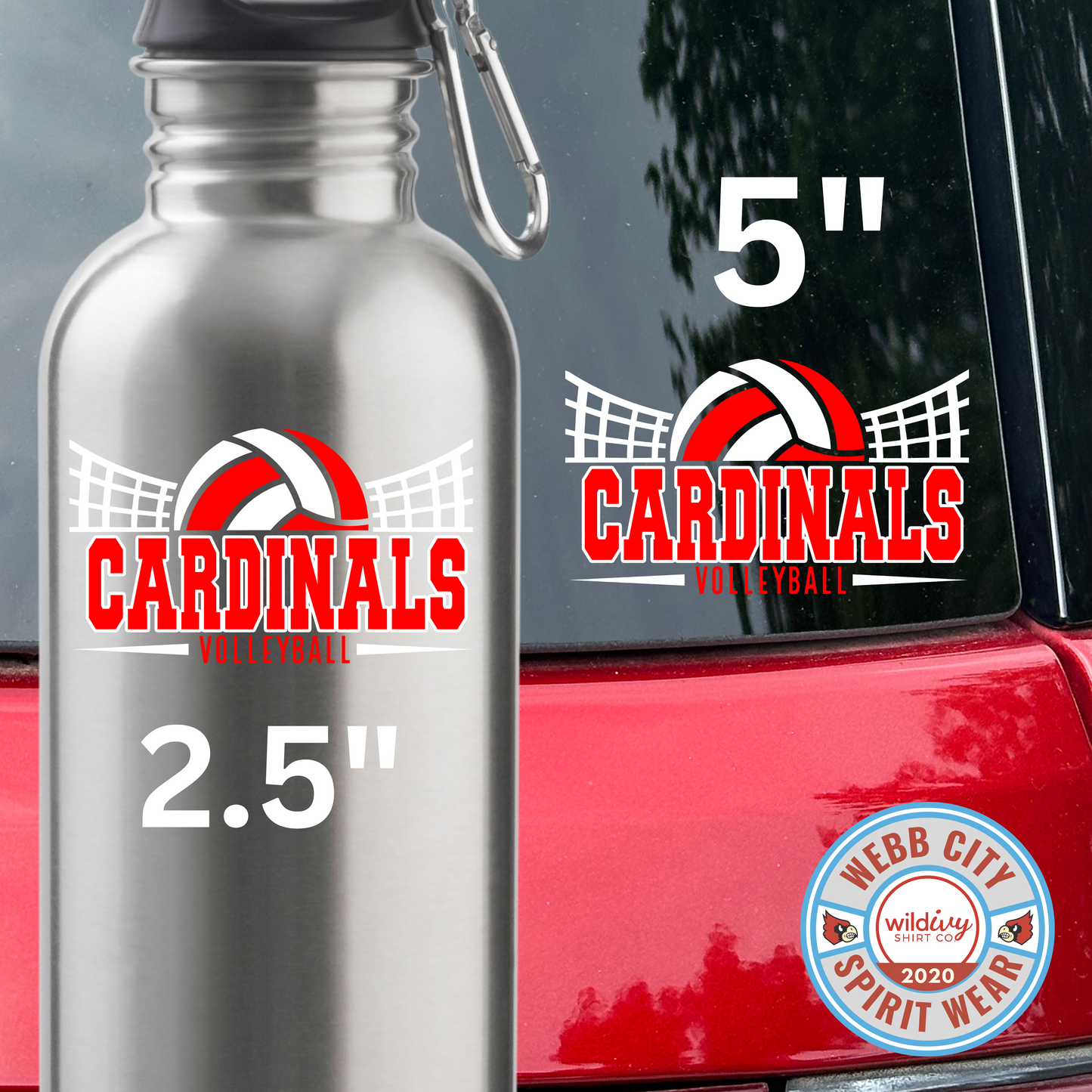 Permanent Decal: Webb City Volleyball 2.5"