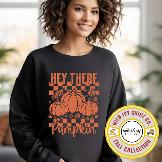 Hey There Pumpkin Orange on Black