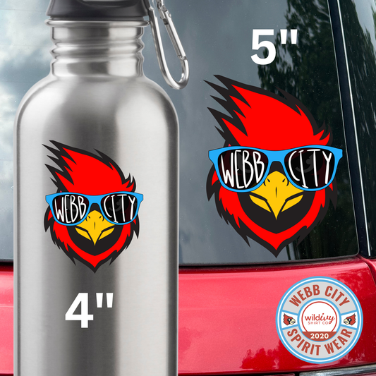Permanent Decal: Sunglasses Cardinal 5"