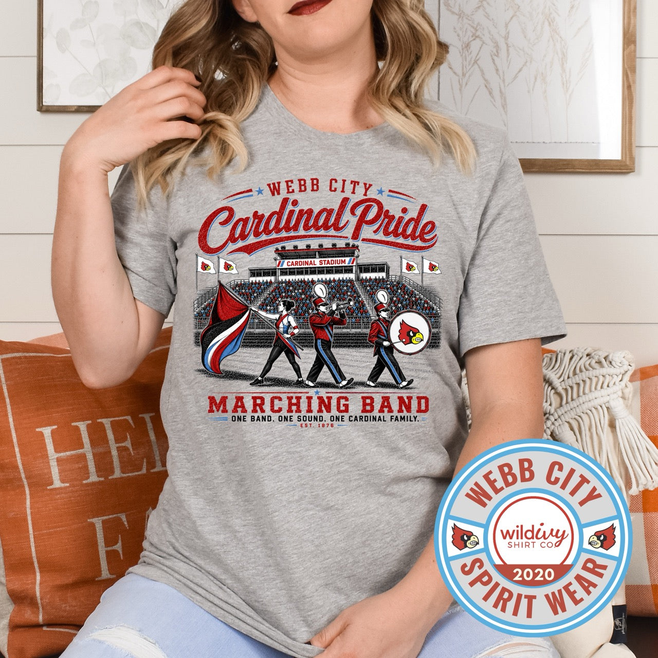 Band Boosters Fundraiser: Cardinal Pride @ Stadium on Athletic Heather Grey