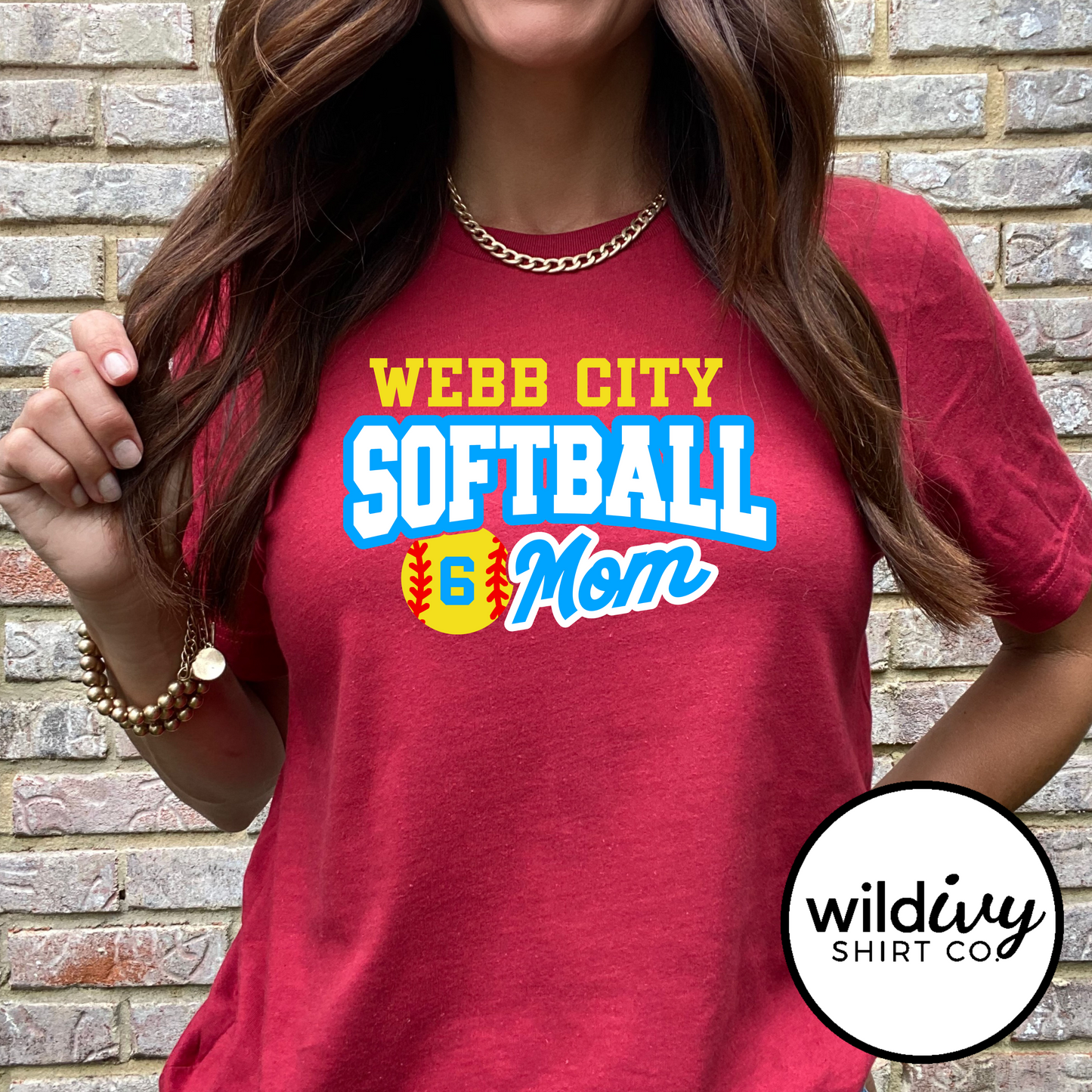 CUSTOM NUMBER Webb City Softball Mom