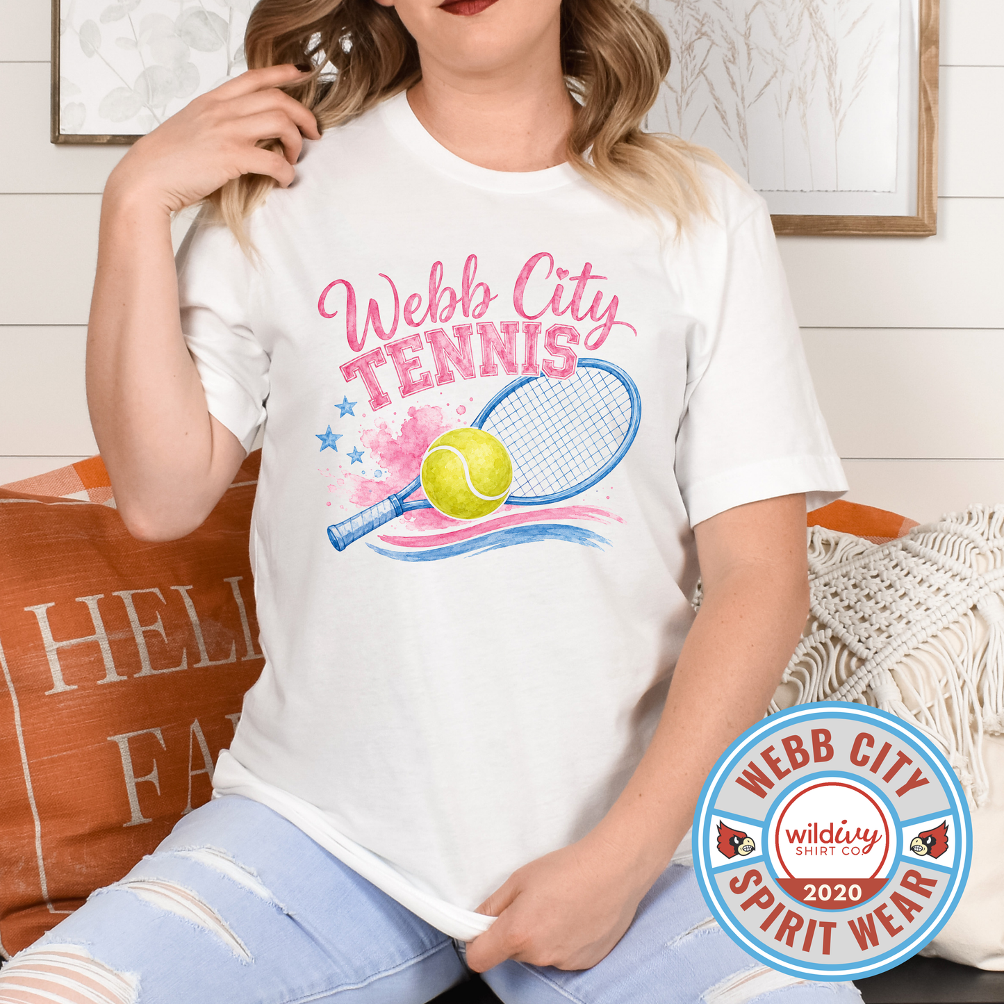 Webb City Tennis Pink and Blue Single Racket