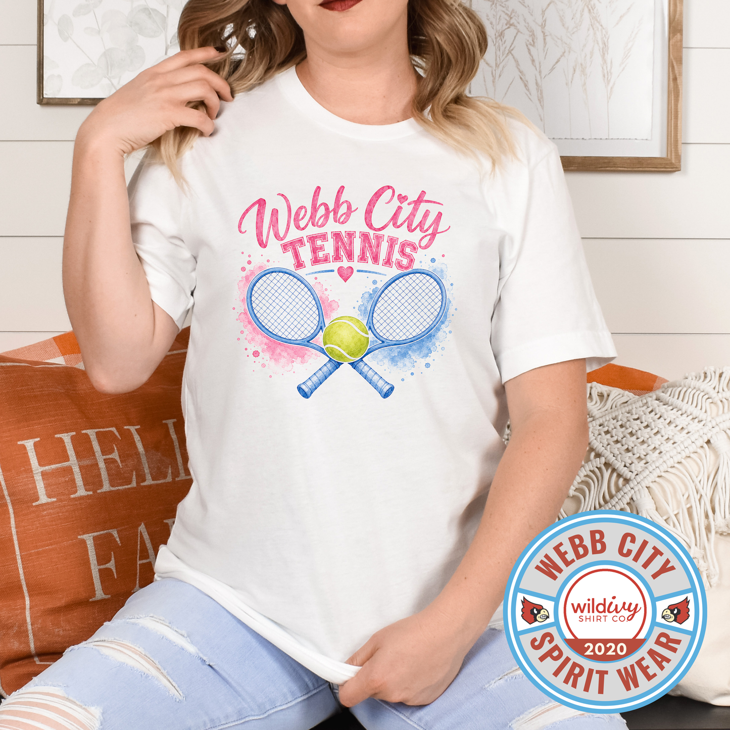 Webb City Tennis Pink and Blue 2 Rackets