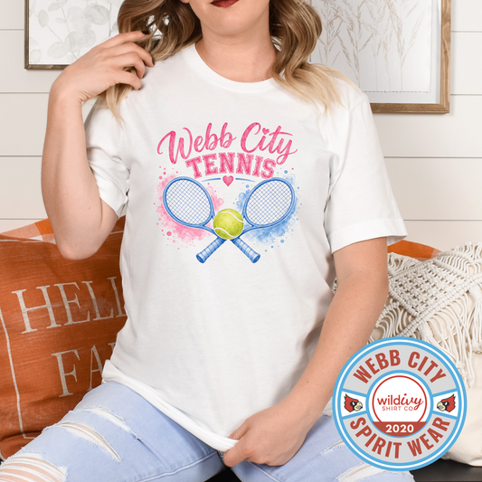 Webb City Tennis Pink and Blue 2 Rackets