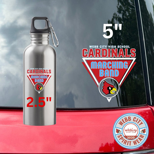 Band Boosters Fundraiser: Window/Cup Decal Cardinals Marching Band