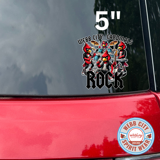 Permanent Decal: Webb City Cardinals Rock 5"