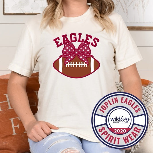 Eagles Football Polka Dot Bow