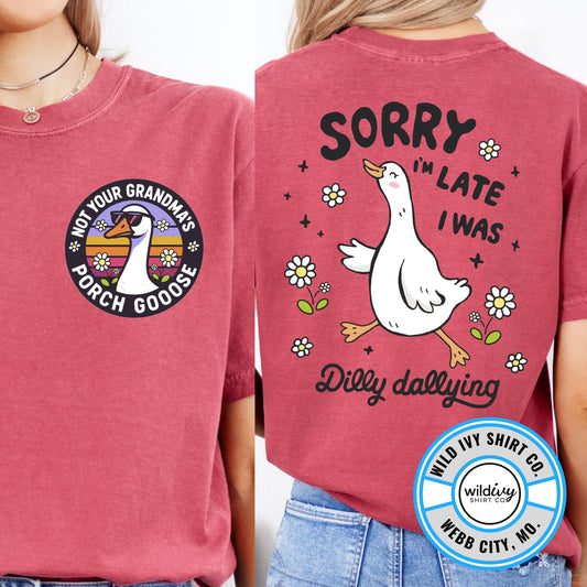 Not Your Grandma's Porch Goose: Sorry I'm Late I Was Dilly Dallying