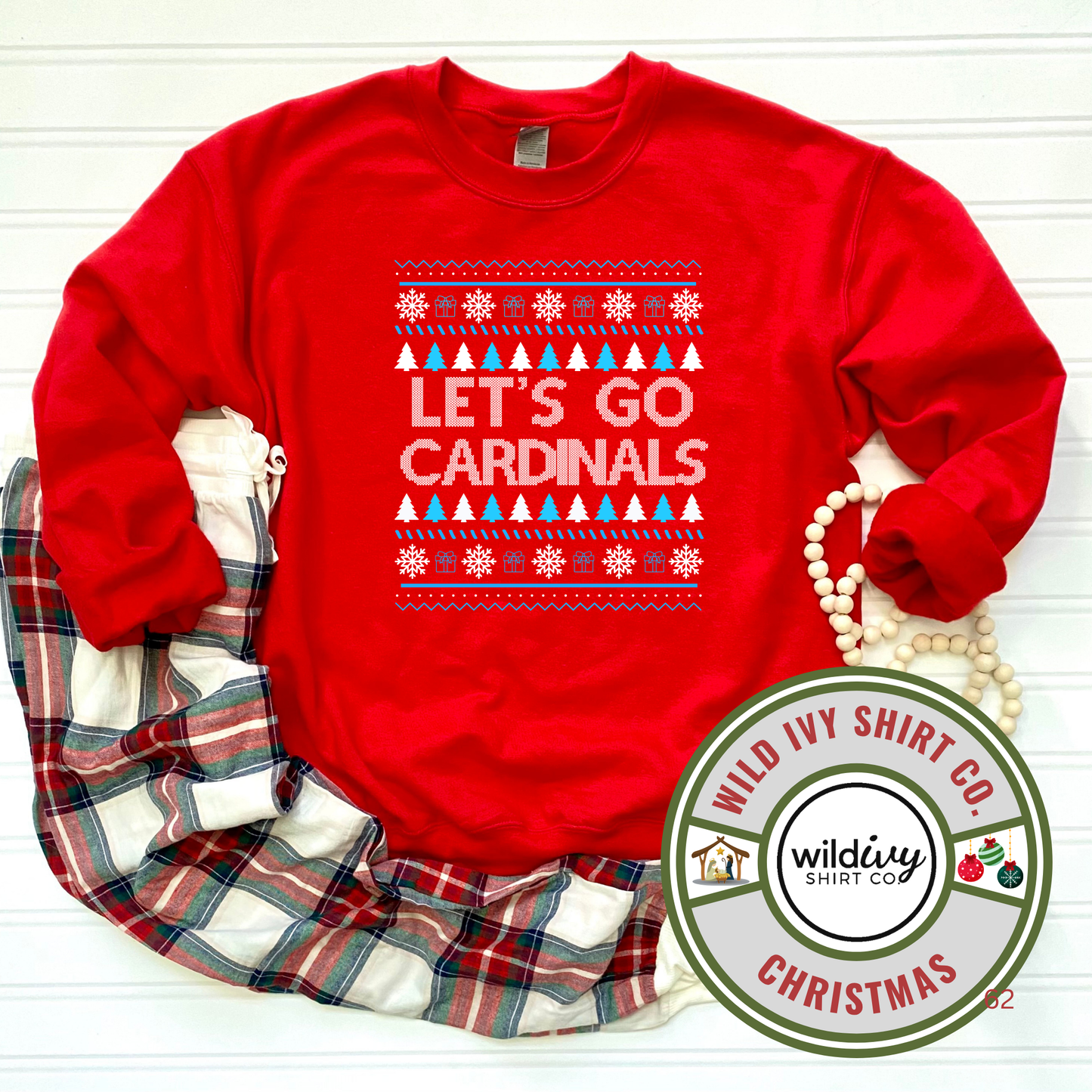 Let's Go Cardinals Christmas Sweater