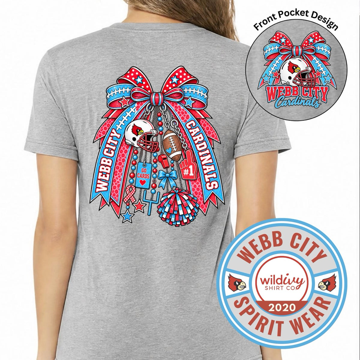 Webb City Football/Cheer Bow (Front & Back)