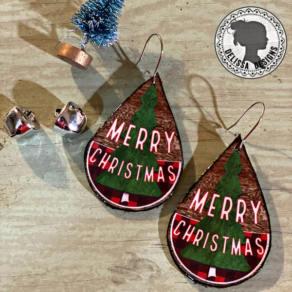 Merry Christmas Tree Earrings